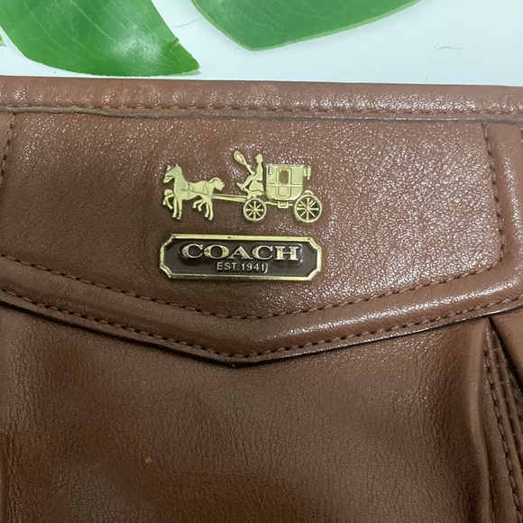 Coach signature Sufflette brown leather clutch Pre-owned wristband/wristlet/LDS - Picture 3 of 8